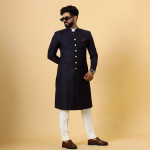 Classic Blue Berry Achkan for Men | Elegant Ethnic Wear | Jaipurio